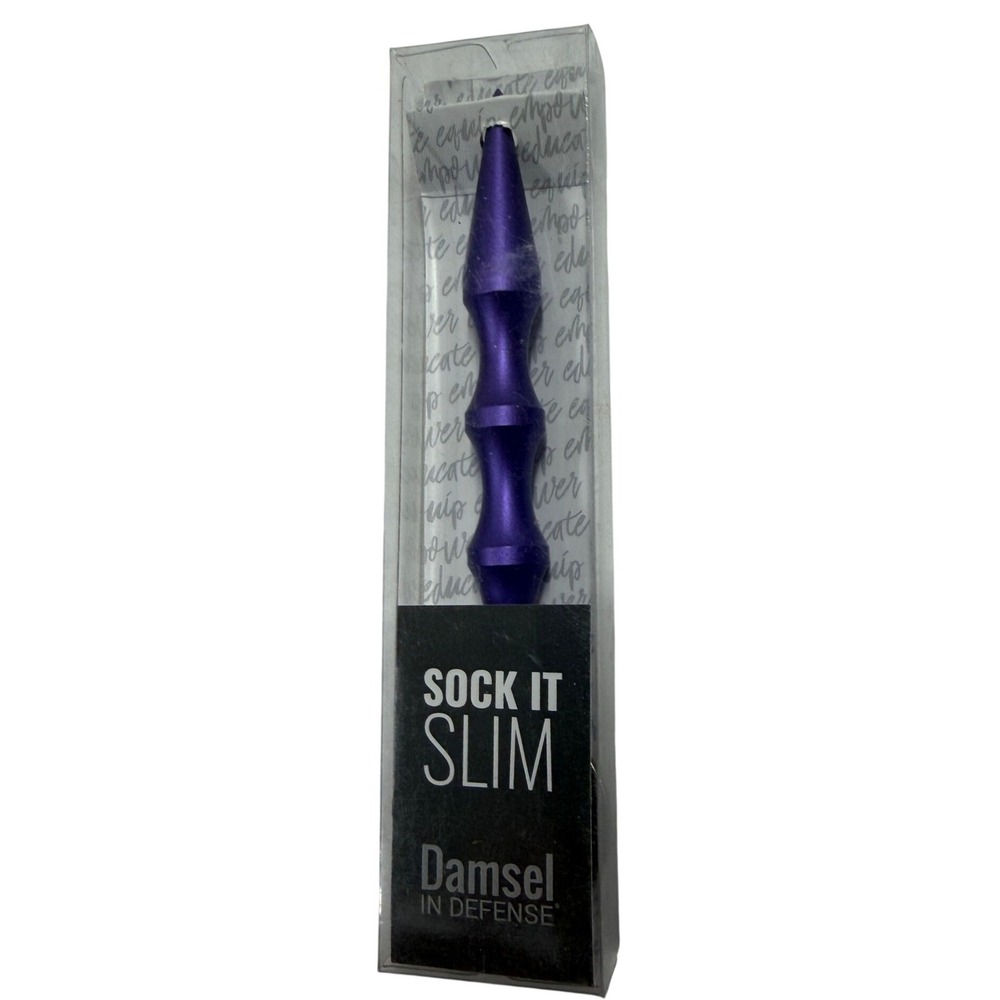 Damsel in Defense Sock It Slim Purple Personal Safety Tool New